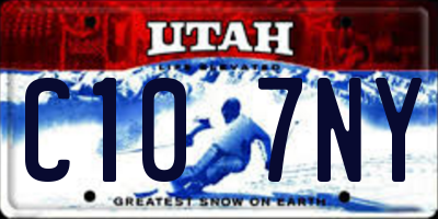 UT license plate C107NY