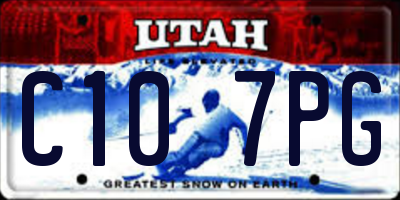 UT license plate C107PG