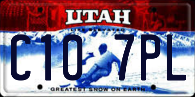 UT license plate C107PL