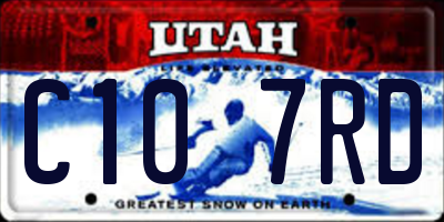 UT license plate C107RD