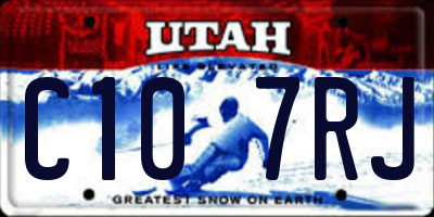 UT license plate C107RJ