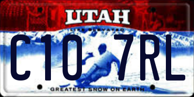 UT license plate C107RL