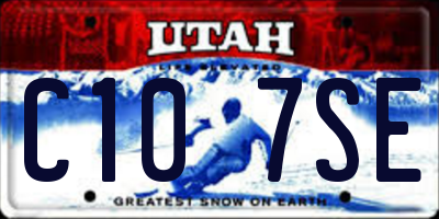 UT license plate C107SE