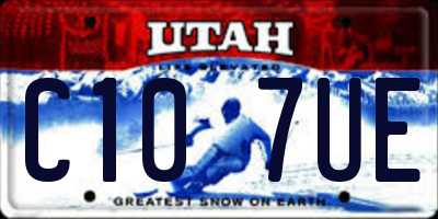 UT license plate C107UE