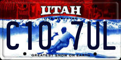 UT license plate C107UL