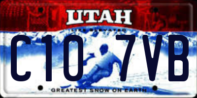 UT license plate C107VB