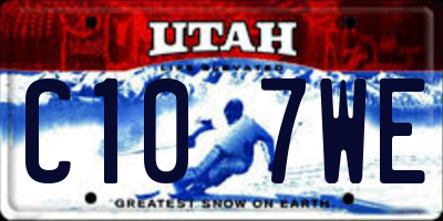UT license plate C107WE