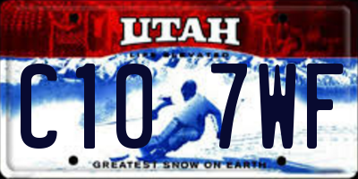UT license plate C107WF