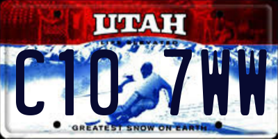 UT license plate C107WW