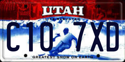 UT license plate C107XD