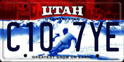 UT license plate C107YE