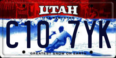 UT license plate C107YK
