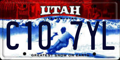 UT license plate C107YL