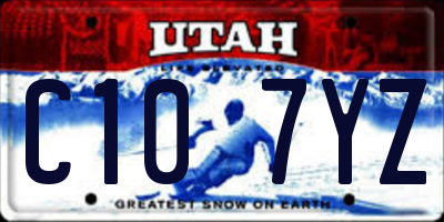UT license plate C107YZ
