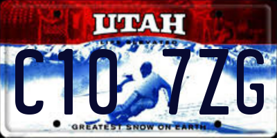 UT license plate C107ZG