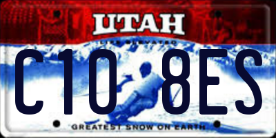 UT license plate C108ES