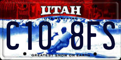 UT license plate C108FS