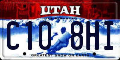 UT license plate C108HI