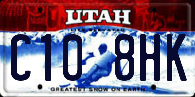 UT license plate C108HK