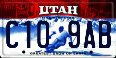 UT license plate C109AB