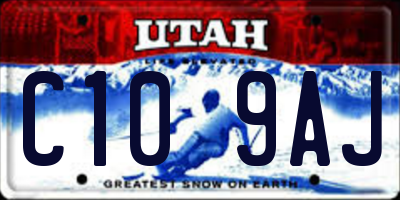 UT license plate C109AJ