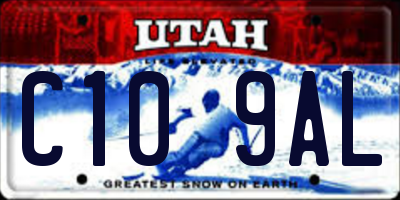 UT license plate C109AL