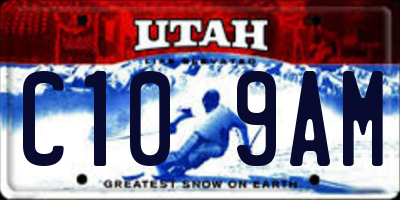 UT license plate C109AM
