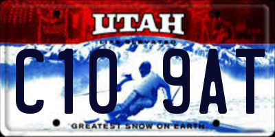 UT license plate C109AT