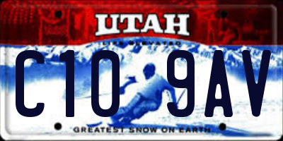 UT license plate C109AV