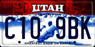 UT license plate C109BK