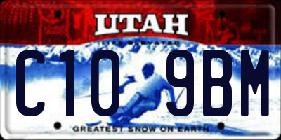 UT license plate C109BM
