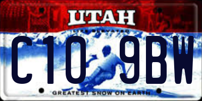 UT license plate C109BW