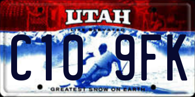 UT license plate C109FK