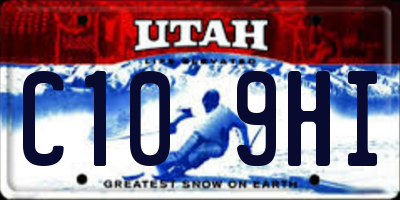 UT license plate C109HI