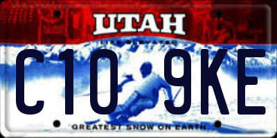 UT license plate C109KE