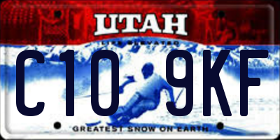 UT license plate C109KF