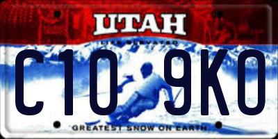 UT license plate C109KO
