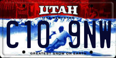 UT license plate C109NW
