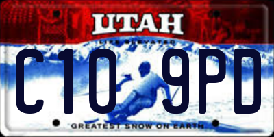 UT license plate C109PD