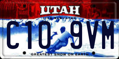 UT license plate C109VM