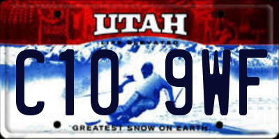 UT license plate C109WF