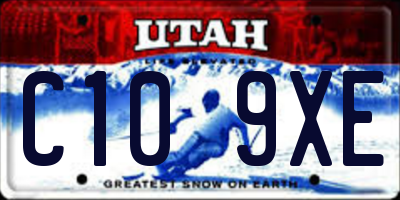 UT license plate C109XE