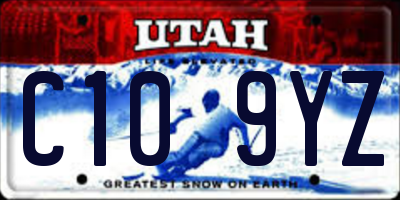 UT license plate C109YZ