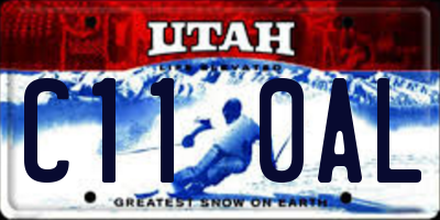 UT license plate C110AL