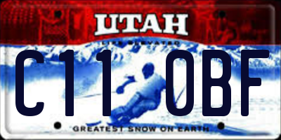 UT license plate C110BF