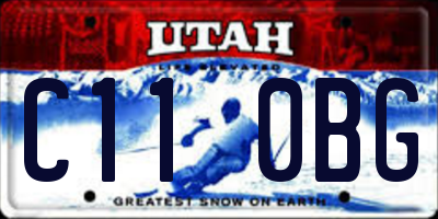 UT license plate C110BG