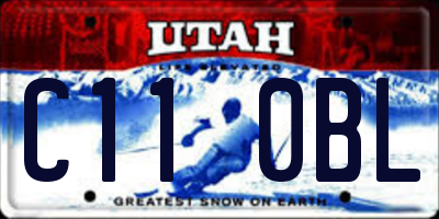 UT license plate C110BL