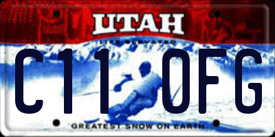 UT license plate C110FG
