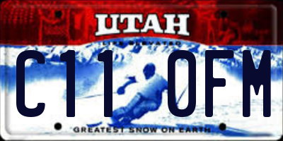UT license plate C110FM