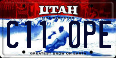 UT license plate C110PE